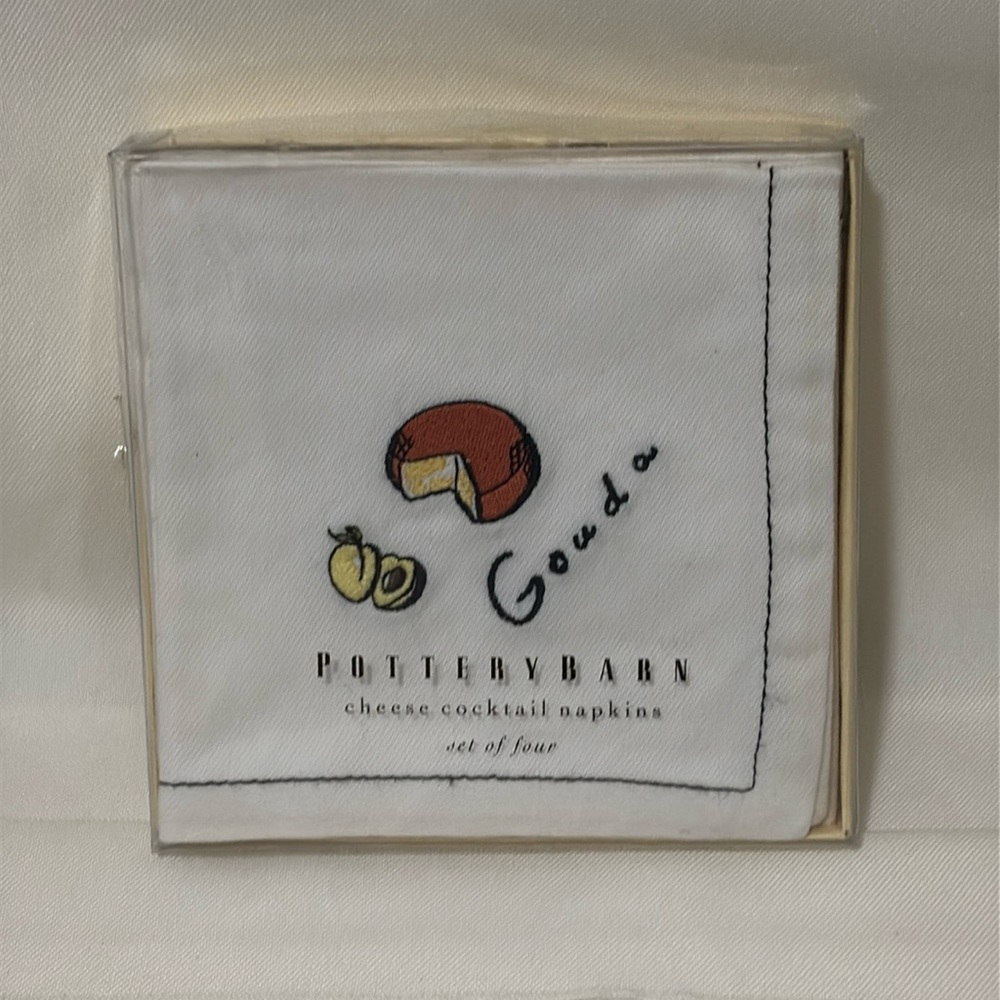 Pottery Barn 100% Cotton Cheese Appetizer Napkins